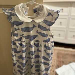 Nantucket Kids Watercolor Whales Dress